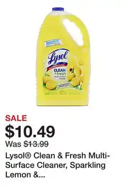 Office Depot Lysol Clean & Fresh Multi-Surface Cleaner, Sparkling Lemon & Sunflower Essence Scent, 144 Oz Bottle offer