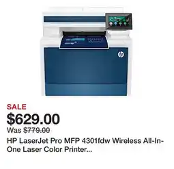 Office Depot HP LaserJet Pro MFP 4301fdw Wireless All-In-One Laser Color Printer (4RA82F) offer