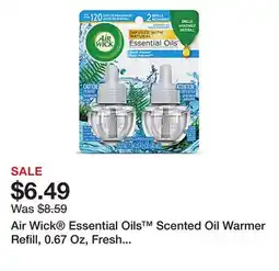 Office Depot Air Wick Essential Oils Scented Oil Warmer Refill, 0.67 Oz, Fresh Waters , Pack Of 2 offer