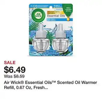 Office Depot Air Wick Essential Oils Scented Oil Warmer Refill, 0.67 Oz, Fresh Waters , Pack Of 2 offer