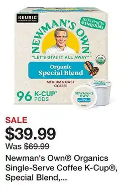 Office Depot Newman's Own Organics Single-Serve Coffee K-Cup , Special Blend, Carton Of 96, 4 x 24 Per Box offer