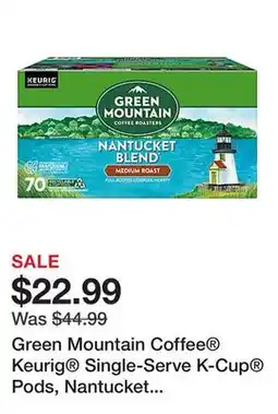 Office Depot Green Mountain Coffee Keurig Single-Serve K-Cup Pods, Nantucket Blend, Medium Roast, Pack Of 70 Pods offer