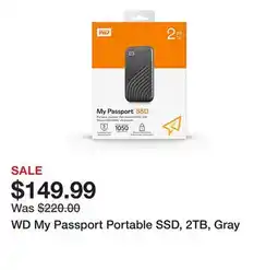 Office Depot WD My Passport Portable SSD, 2TB, Gray offer