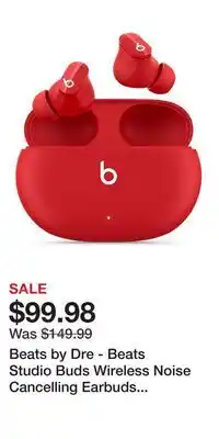 Game Stop Beats by Dre - Beats Studio Buds Wireless Noise Cancelling Earbuds - Beats Red offer