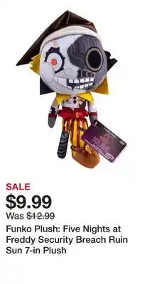 Game Stop Funko Plush: Five Nights at Freddy Security Breach Ruin Sun 7-in Plush offer