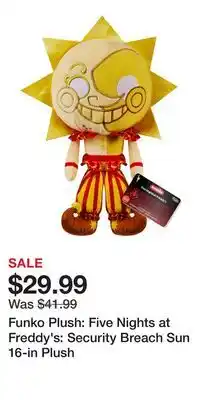 Game Stop Funko Plush: Five Nights at Freddy's: Security Breach Sun 16-in Plush offer