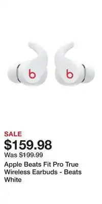 Game Stop Apple Beats Fit Pro True Wireless Earbuds - Beats White offer