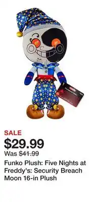 Game Stop Funko Plush: Five Nights at Freddy's: Security Breach Moon 16-in Plush offer