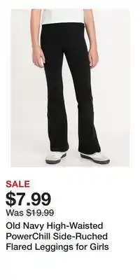 Old Navy Old Navy High-Waisted PowerChill Side-Ruched Flared Leggings for Girls offer