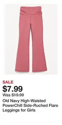 Old Navy Old Navy High-Waisted PowerChill Side-Ruched Flare Leggings for Girls offer