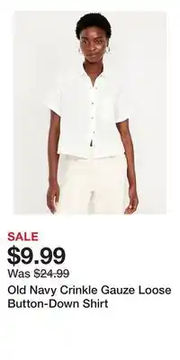 Old Navy Old Navy Crinkle Gauze Loose Button-Down Shirt offer