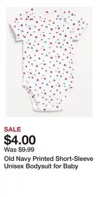 Old Navy Old Navy Printed Short-Sleeve Unisex Bodysuit for Baby offer
