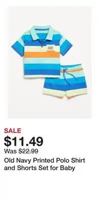 Old Navy Old Navy Printed Polo Shirt and Shorts Set for Baby offer
