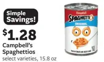 Fareway Campbell's spaghettios offer