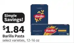 Fareway Barilla pasta offer