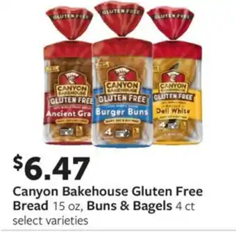 Fareway Canyon bakehouse gluten free bread buns & bagels offer