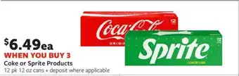 Fareway Coke or sprite products offer