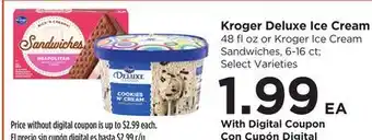 Food 4 Less Kroger Deluxe Ice Cream offer