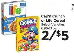 Food 4 Less Cap'n Crunch or Life Cereal offer
