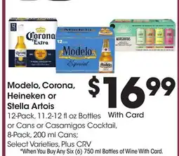 Ralphs Modelo, Corona, Heineken or Stella Artois offer