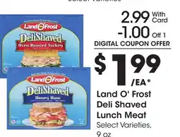 Ralphs Land O' Frost Deli Shaved Lunch Meat offer