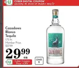 Pavilions Cazadores Blanco Tequila offer