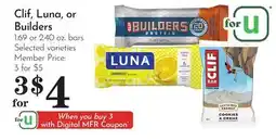 Pavilions Clif, Luna, or Builders offer