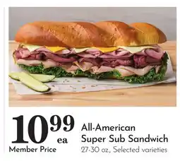 Pavilions All-American Super Sub Sandwich offer