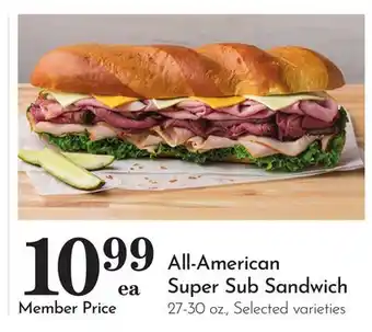 Pavilions All-American Super Sub Sandwich offer