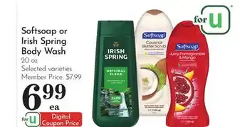 Pavilions Softsoap or Irish Spring Body Wash offer