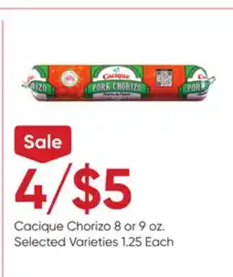Stater Bros Cacique Chorizo offer