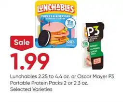 Stater Bros Lunchables 2.25 to 4.4 oz. or Oscar Mayer P3 Portable Protein Packs 2 or 2.3 oz offer