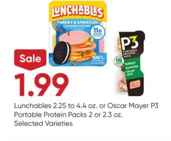 Stater Bros Lunchables 2.25 to 4.4 oz. or Oscar Mayer P3 Portable Protein Packs 2 or 2.3 oz offer