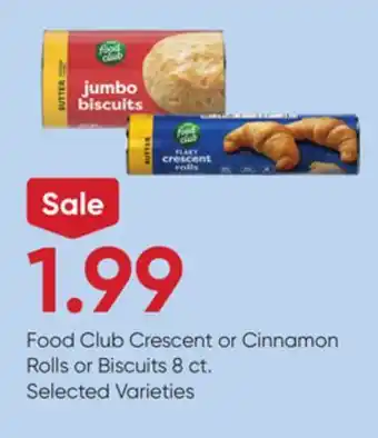 Stater Bros Food Club Crescent or Cinnamon Rolls or Biscuits offer