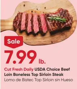 Stater Bros USDA Choice Beef Loin Boneless Top Sirloin Steak offer