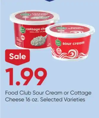 Stater Bros Food Club Sour Cream or Cottage Cheese offer