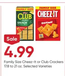 Stater Bros Family Size Cheez-It or Club Crackers offer