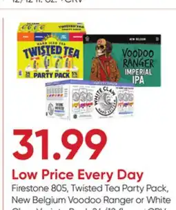 Stater Bros Firestone 805, Twisted Tea Party Pack, New Belgium Voodoo Ranger or White Claw Variety Pack offer