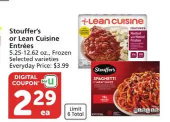 Vons Stouffer's or Lean Cuisine Entrées offer