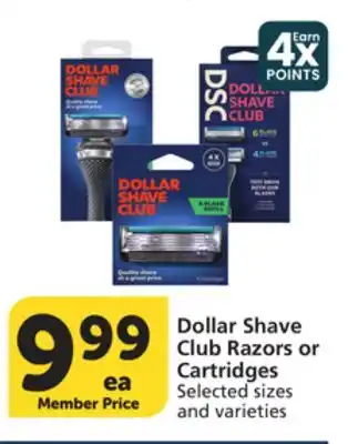 Vons Dollar Shave Club Razors or Cartridges offer