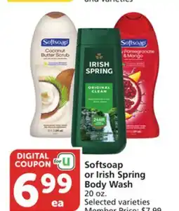 Vons Softsoap or Irish Spring Body Wash offer