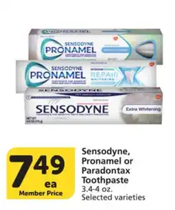 Vons Sensodyne, Pronamel or Paradontax Toothpaste offer