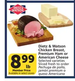 Vons Dietz & Watson Chicken Breast, Premium Ham or American Cheese offer