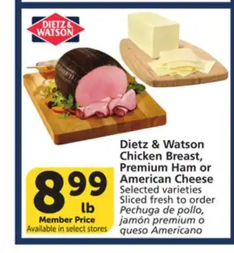 Vons Dietz & Watson Chicken Breast, Premium Ham or American Cheese offer