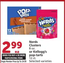 Vons Nerds Clusters 8 oz. or Kellogg's pop-tarts 12 ct offer