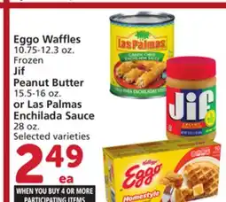 Vons Eggo Waffles 10.75-12.3 oz. Frozen Jif Peanut Butter 15.5-16 oz. or Las Palmas Enchilada Sauce 28 oz offer