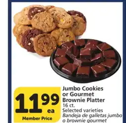 Vons Jumbo Cookies or Gourmet Brownie Platter offer