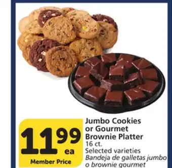 Vons Jumbo Cookies or Gourmet Brownie Platter offer