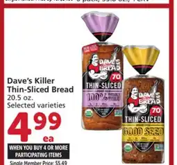 Vons Dave's Killer Thin-Sliced Bread offer
