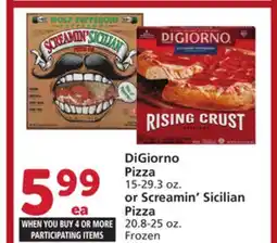 Vons DiGiorno Pizza 15-29.3 oz. or Screamin' Sicilian Pizza 20.8-25 oz offer